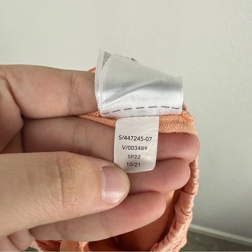 Athleta Orange Cabo 100% Linen 4” Athleisure Shorts Size 0